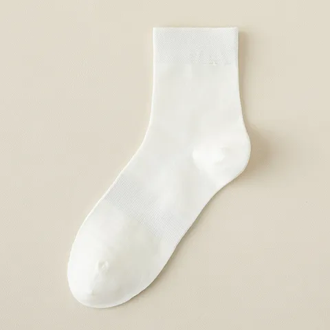 Chaussettes Mi-Mollet en Modal pour Hommes Minces Respirantes Anti-Odeur Couleur Unie Business Casual