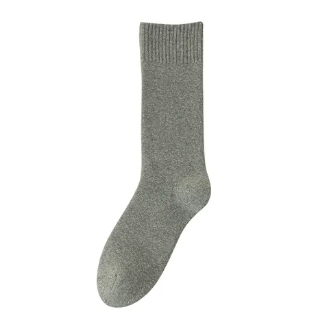 Chaussettes Montantes Épaisses Thermiques en Coton pour Hommes Hiver Chaud Couleur Unie Sans Couture Chaussettes Décontractées d'Affaires