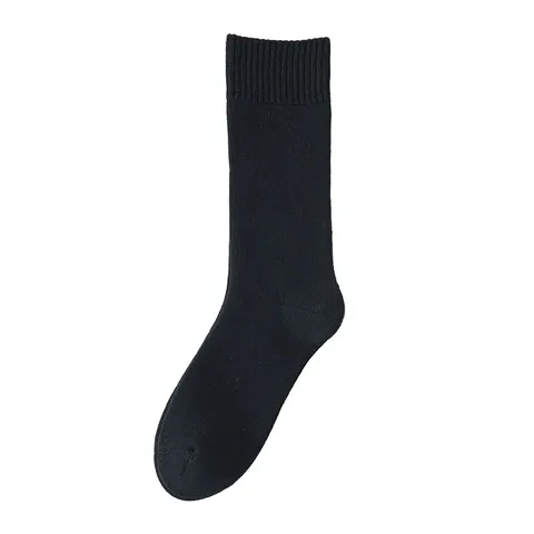 Chaussettes Montantes Épaisses Thermiques en Coton pour Hommes Hiver Chaud Couleur Unie Sans Couture Chaussettes Décontractées d'Affaires