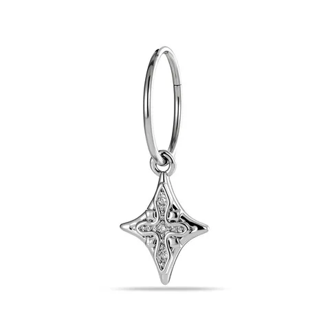 Orecchini a Cerchio Senza Cuciture Con Ciondolo a Croce Strass Intarsiato Stella Geometrica Gioielli da Piercing Rame Acciaio Inossidabile