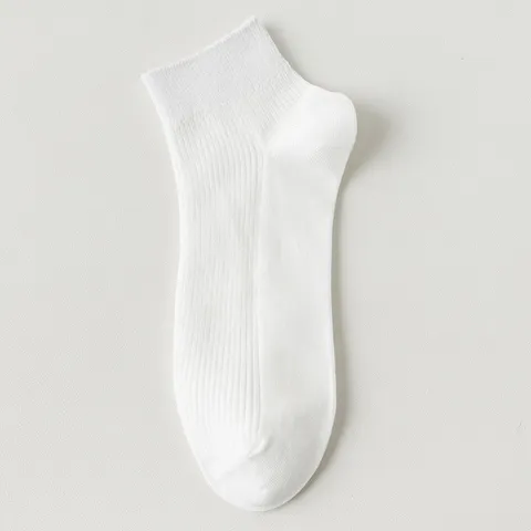 Herren Casual Baumwolle Crew Socken Einflarbig Gerippt Atmungsaktiv Schweißabsorbierend Alltägliche Socken