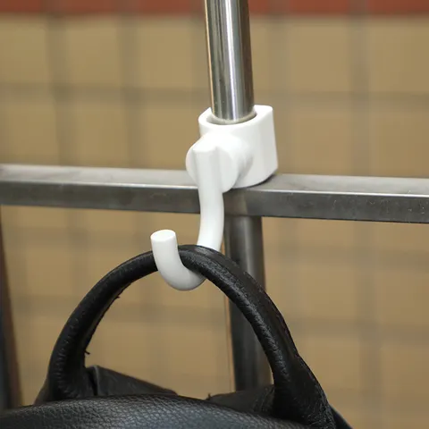 Japanisch Minimalistisch Kunststoff Winddicht Kleiderbügel Haken Mit Rundstange Klemmdesign Einzelner Allzweckhaken Für Wäscheständer Außenbereich Weiß