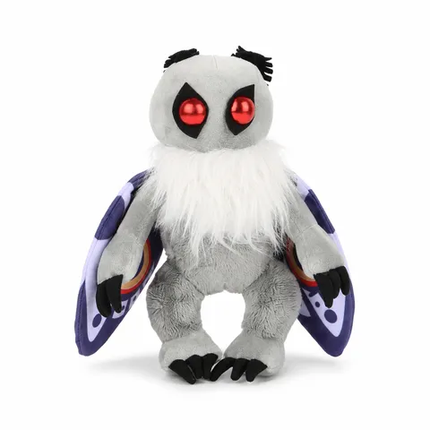 Gothic Mothman Kryptid Plüschtier Dunkler Stil Motte Kuscheltier Grau Lila Flügel Weiches Plüschie Für Geburtstagsgeschenk Wohndekor
