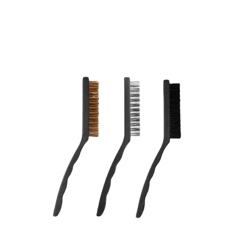 3Pcs Gas Stove Cleaning Brush Set Steel Copper Nylon Wire Brushes For Kitchen Stovetop Range Hood Deep Cleaning Long Handle Tools