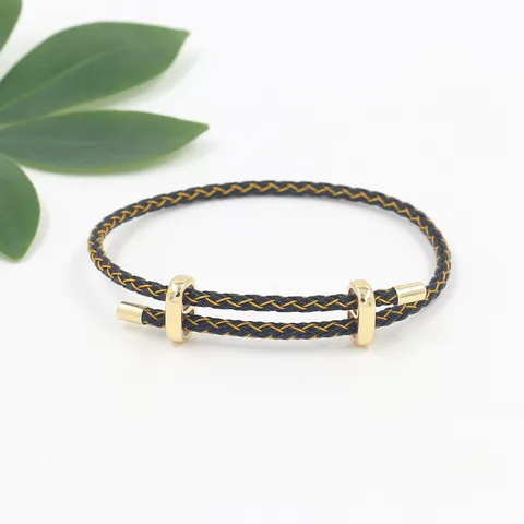 Adjustable Gold Figure-Eight Buckle Steel Wire Rope Bracelet Minimalist Unisex DIY Cord Jewelry For Women Men Hand Rope Craft