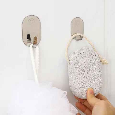Starke Klebehaken aus Edelstahl Bohrfrei Küche Badezimmer Handtuchhalter Wandmontierte Robuste Metall Aufbewahrungsorganisator Haken Set