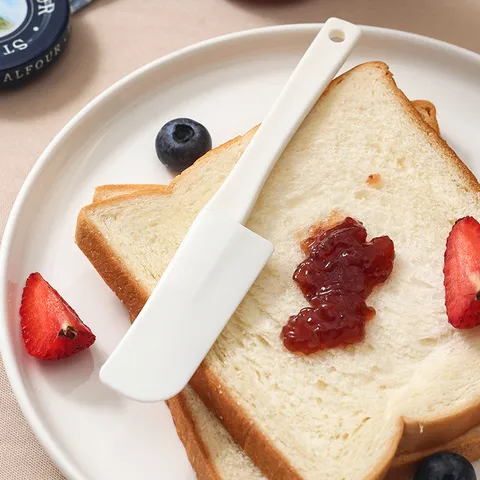 Japanischer Stil Silikon Teigschaber Hitzebeständiges Backwerkzeug Für Creme Teig Mischen Küchenschaber Mit Aufhängeloch Weißes Kochwerkzeug