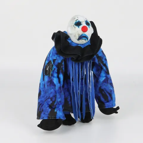 Horror Spiel Merchandise Clown Plüschtier Groteske Stoffpuppe Mit Rüschenkragen Quastenverzierung Weiche Kurzplüsch Figuren Geschenk Requisiten