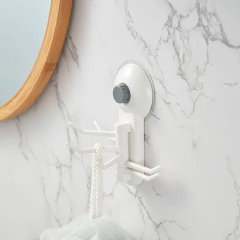 Japanischer Minimalist Vakuum-Saugnapf Wandhaken ABS Drehbarer 6-Arm Schwenkhaken Für Küche Badezimmer Wandhaken Ohne Bohren