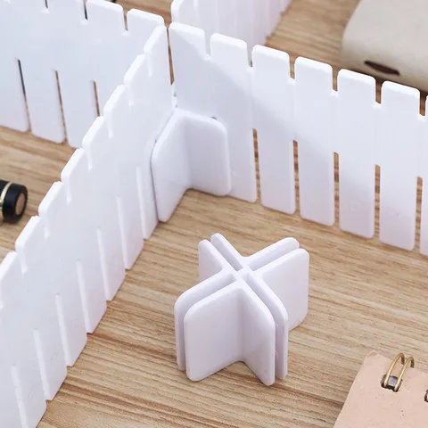 Plastic Drawer Divider Connectors For DIY Grid Partition Board Fixed Buckles Home Office Organizer Partition Accessories
