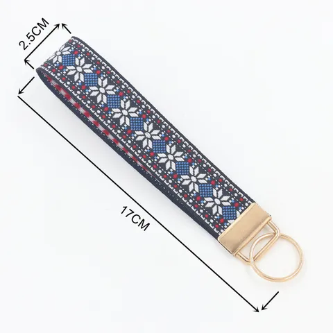 Ethnisch Geometrisch Jacquard Polyester Band Schlüsselanhänger Klassisch Gewebt Armband Schlüsselring Unisex Dekorativ Mode Handgelenkband Accessoire