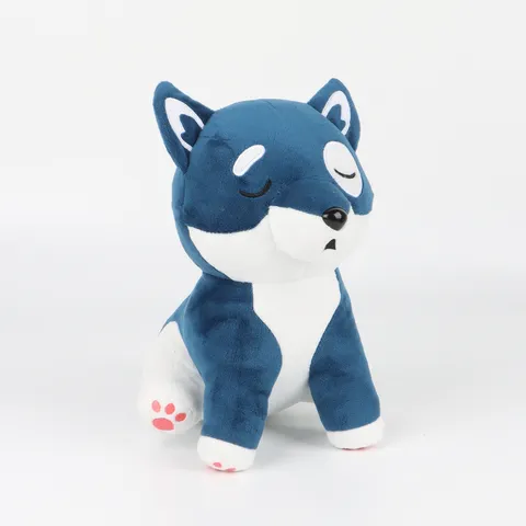 Cartoon Shiba Inu Plüschtier Weich Hund Stofftier Wurfkissen Für Kinder Geburtstagsgeschenk Home Schlafzimmer Dekoration Blau Weiß