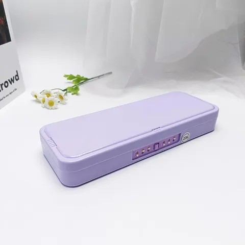 Minimalist Double Layer Plastic Pencil Case Plastic Stationery Storage Box With Password Lock Student Pencil Case For School