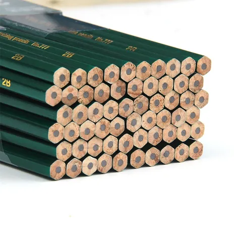 Lápiz de Escritura de Madera 2B HB Estudiante Dibujo Papelería Cuerpo Verde Lápiz de Mina Para Suministros Escolares y de Oficina