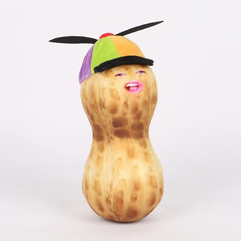 Das Burnt Peanut Meme Gestopftes Plüschtier Lustige Cartoon Erdnuss Puppe Mit Propeller Hut Süße Desktop Ornament Geschenk
