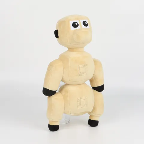 Dessin Animé Voxel Chien Robot Peluche Douce Bloc Géométrique Piqué Chiot Poupée Compagnon Cadeau Pour Maison