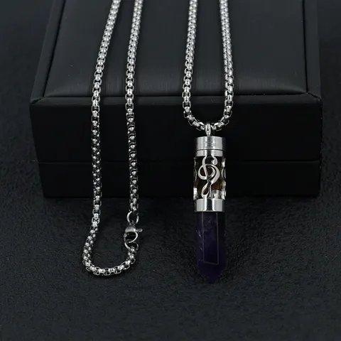 304 Stainless Steel Aromatherapy Diffuser Necklace Hollow Flower Natural Stone Pendant Essential Oil Perfume Box Necklace Jewelry