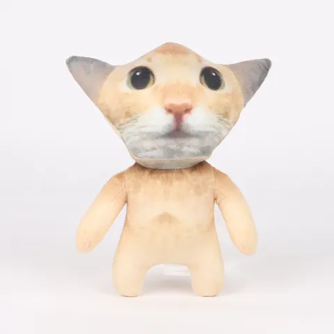 El Gato Katze Plüschtier Stofftier Meme Charakter Bedruckt Weich Kurzplüsch Puppe Für Kinder Erwachsene Geschenk Zuhause Dekoration