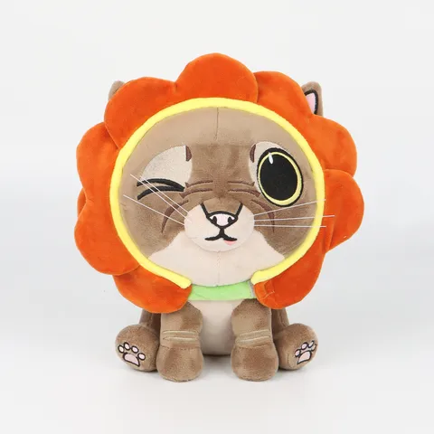 Cute Flower Cat Plush Toy Stuffed Animal Doll Soft Fluffy Kitty Figure Pillow Companion Gift for Kids and Adults
