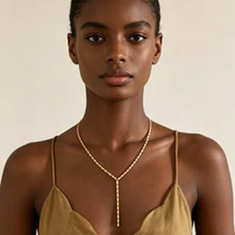 Europäischer Stil Gold Kupfer Y-Form Wassertropfen Halskette Für Damen Mode Geometrisch Zirkonia Anhänger Schlüsselbein Kette Schmuck Geschenk