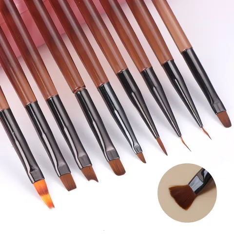Professionelles Nagelkunstpinsel Set Japanischer Stil Acryl Griff Gradient Liner Pinsel Für Maniküre Salon Heimgebrauch
