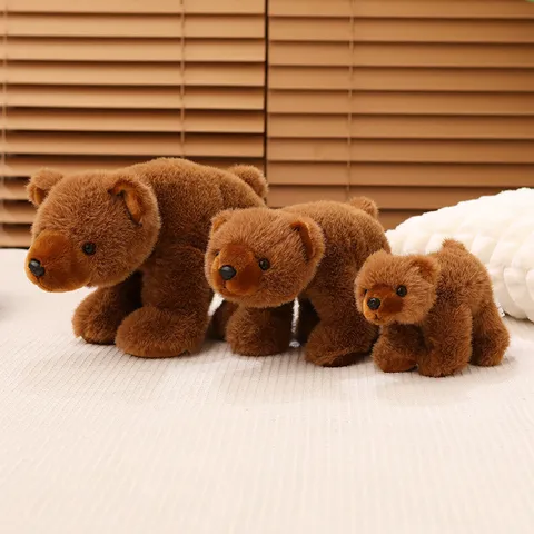 Lebensechte Simulation Bär Plüschtier Weiches Stofftier Eisbär Braunbär Schwarzbär Sitzend Stehend Tierpuppe Heimdekoration Geschenk