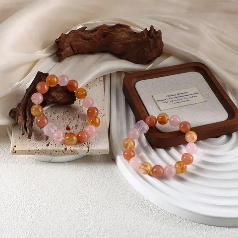 Natürlicher Kristall Multi-Edelstein Perlenarmband Runde Perle Neuer Chinesischer Stil Leichter Luxus Mode Schmuck Handstrang Für Damen Geschenk