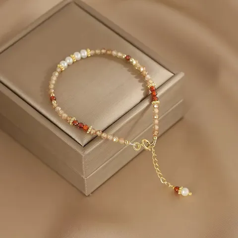 Colección de Pulseras de Perla de Agua Dulce Natural Colgante de Cola de Pescado Joyería de Cuentas Regalo para Mujeres