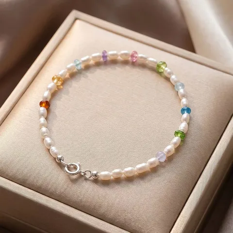 Colección de Pulseras de Perla de Agua Dulce Natural Colgante de Cola de Pescado Joyería de Cuentas Regalo para Mujeres