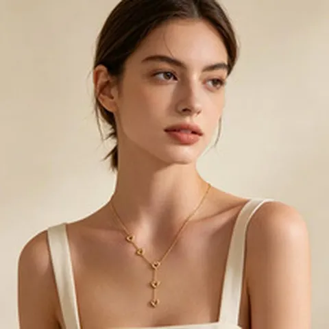 Minimalistische Vergoldete Kupfer Lariat Halskette Mit Strass Akzent Und Künstliche Perle Wassertropfen Anhänger Französisch Vintage Y Kette Für Damen