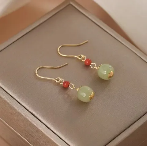 Neuer Chinesischer Stil Süßwasserperle Roter Achat Hängeohrringe Für Damen Leichter Luxus Kupfer Vergoldet Lange Tropfenohrringe Perlmutt Schmuck Geschenk