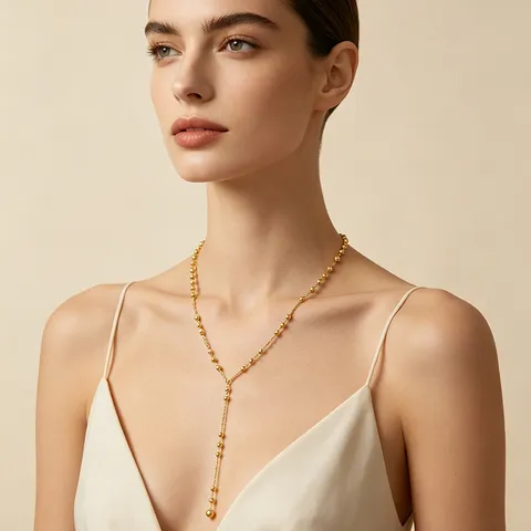 Europäischer Stil Gold Kupfer Y-Form Wassertropfen Halskette Für Damen Mode Geometrisch Zirkonia Anhänger Schlüsselbein Kette Schmuck Geschenk