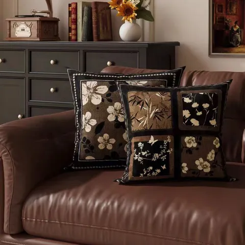 Vintage Retro Style Throw Pillow Cover Decorative Floral Cushion Case For Sofa Living Room Bed Home Decor