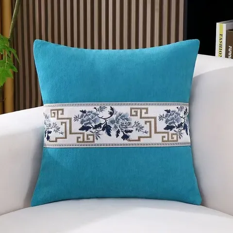New Chinese Retro Throw Pillow Cover Square Sofa Cushion Classical Elegant Decorative Pillow Case Home Decor