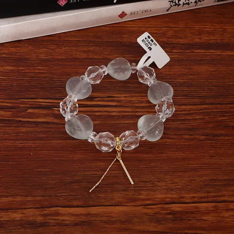 Natürliches Weißer Kristall Grüner Fluorit Armband Für Damen Leichter Luxus Perlenarmband Eleganter Edelstein Schmuck Handschnur