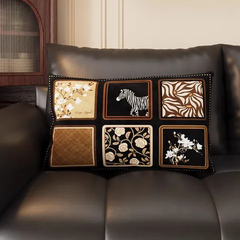 Vintage Botanical Floral Velvet Throw Pillow Cover Medieval Style Decorative Cushion Case For Sofa Bed Home Decor