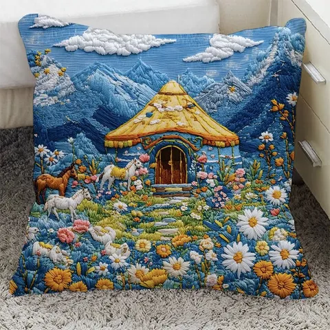 3D Scenic Landscape Printed Cushion Cover Decorative Throw Pillow Case For Sofa Bed Living Room Home Decor