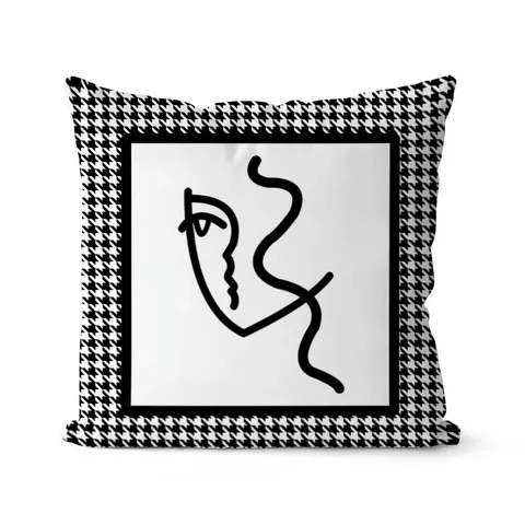 Modern Minimalist Geometric Letter Printed Sofa Cushion Cover Soft Plush Throw Pillow Case Home Car Decorative Pillow