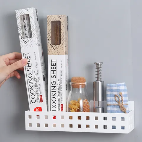 Japanisches Magnetisches Küchenregal Wandmontierter Kühlschrank Mikrowellen Aufbewahrungskorb Stanzfreies Gewürzregal Minimalistisches Heimregal