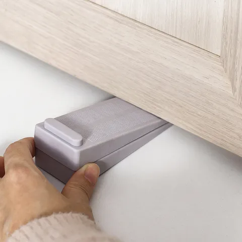 Japanese Minimalist PVC Wedge Door Stopper High Flexibility Anti-Slip Striped Heavy Duty Safety Gate Block For Bedroom Home Office