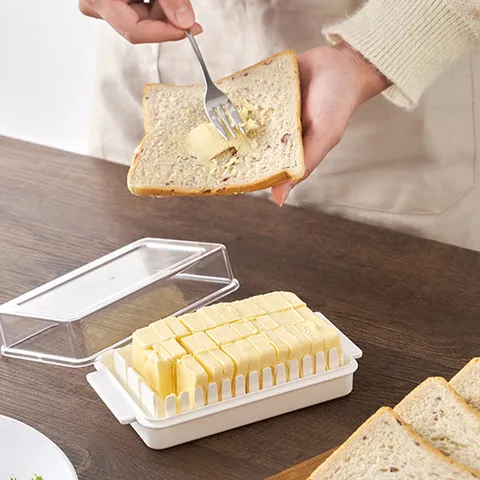 Scatola per il Taglio e la Conservazione del Burro in Stile Giapponese Con Coperchio Affettatrice Quantitativa Rettangolare Contenitore per Alimenti da Frigorifero Scatola per Formaggio