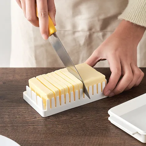 Scatola per il Taglio e la Conservazione del Burro in Stile Giapponese Con Coperchio Affettatrice Quantitativa Rettangolare Contenitore per Alimenti da Frigorifero Scatola per Formaggio