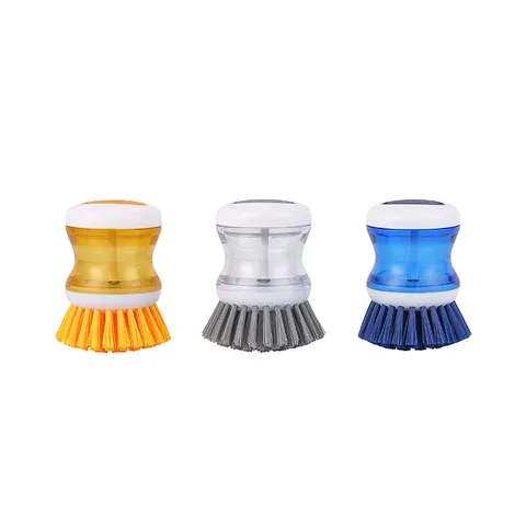 Kitchen Soap Dispensing Dish Brush With Transparent Reservoir Hydraulic Scrubber For Pots Pans Dishes Stoves Household Cleaning Tool