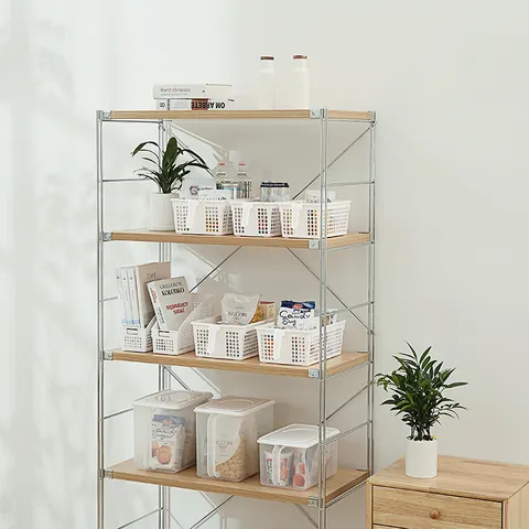 Japanisch Minimalistisch Kunststoff Aufbewahrungskorb Mit Griff Küche Kühlschrank Lebensmittel Organizer Hohles Gitter Aufbewahrungsbox