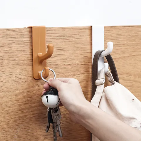 Modern Minimalistisch Kunststoff Haken Über der Tür Spurlos Nagelfrei Aufhänger Für Kleidung Taschen Hüte Schlafzimmer Badezimmer Aufbewahrung