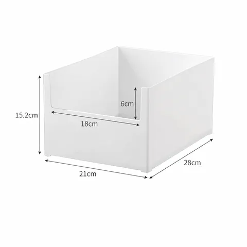 Expandable Kitchen Cabinet Organizer Box Plastic Storage Bin Drawer Divider Pantry Desktop Storage Container For Sink Bathroom White