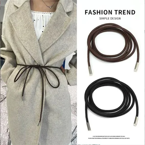 Μινιμαλιστική Ζώνη από Δέρμα PU Γυναικεία Fashion Commute Monokromo Lepto Zimari Me Fiogko Metatikes Akres Stylato Zoni Paltou