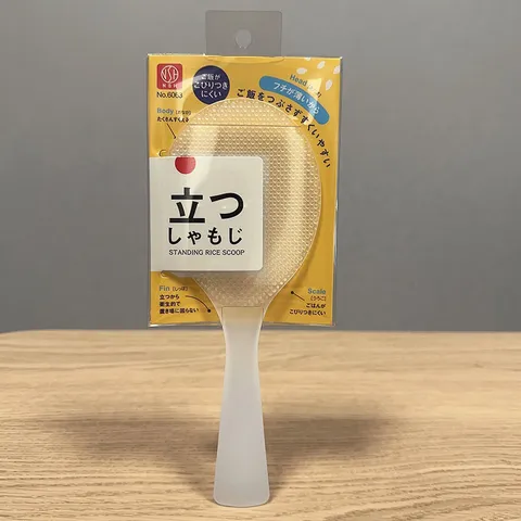Japanischer Stil Minimalistischer Stehender Reislöffel Antihaft Kunststoff Reislöffel Transparent TPX Hitzebeständige Geprägte Reisschaufel Küchenlöffel