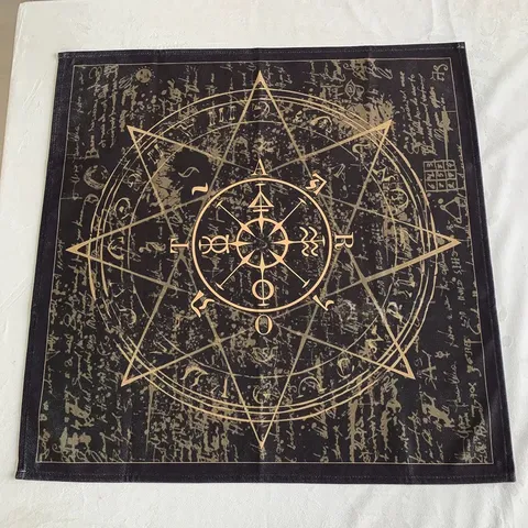 Tarot Tablecloth Crafted From Soft Short Plush Fabric. Features Mystical Starry Sky Zodiac Design, Ideal For Divination Games And Home Decor.