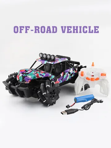 2.4G 4WD Off Road Remote Control Stunt Car Electric Drifting RC Vehicle Toy With LED Lights For Kids